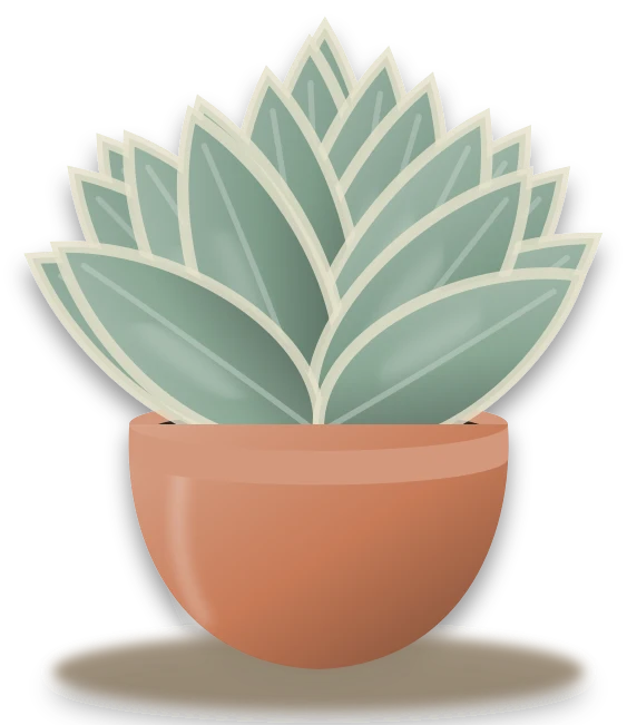 Illustration of a potted century plant