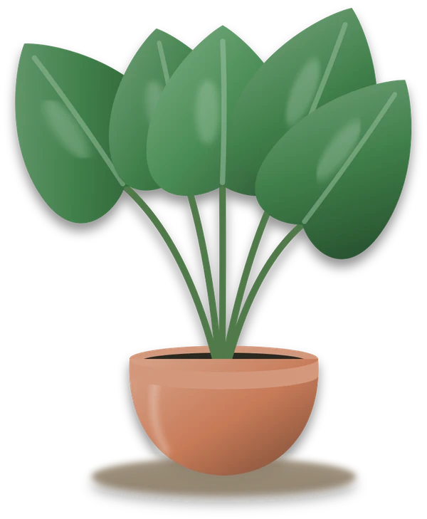 Illustration of a potted elephant's ear