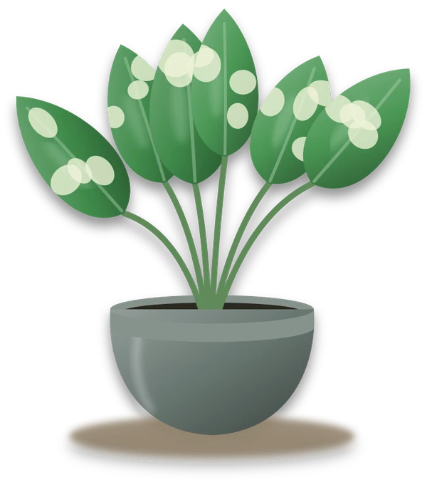 Illustration of a potted dumb cane