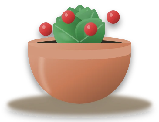 Illustration of a potted strawberry