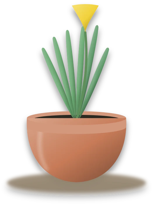 Illustration of a potted daffodil