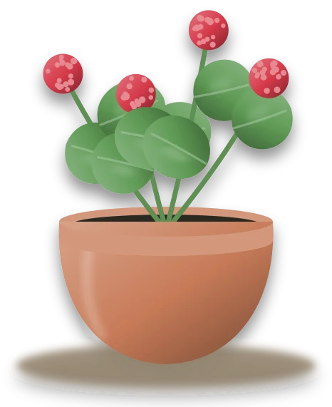 Illustration of a potted geranium