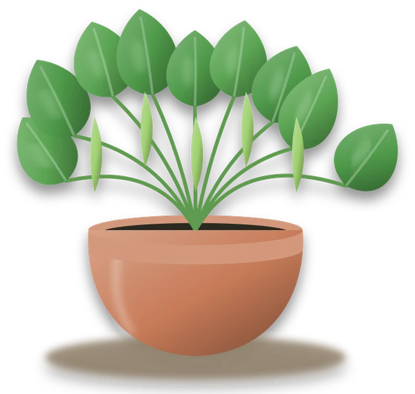 Illustration of a potted green beans
