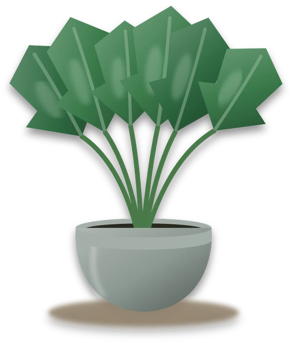 Illustration of a potted tree philodendron
