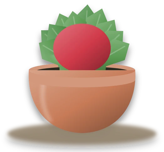 Illustration of a potted radish