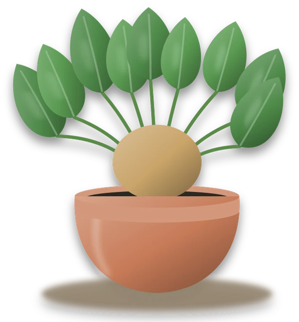 Illustration of a potted potato